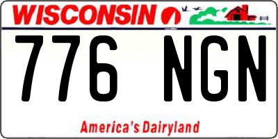 WI license plate 776NGN