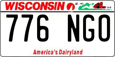 WI license plate 776NGO