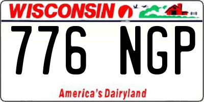 WI license plate 776NGP