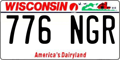 WI license plate 776NGR