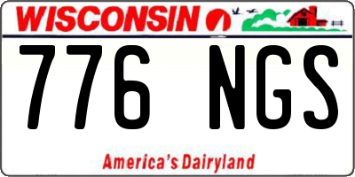 WI license plate 776NGS