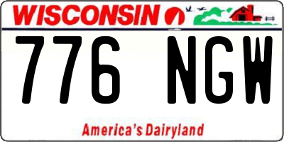 WI license plate 776NGW