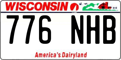 WI license plate 776NHB