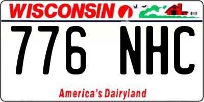 WI license plate 776NHC
