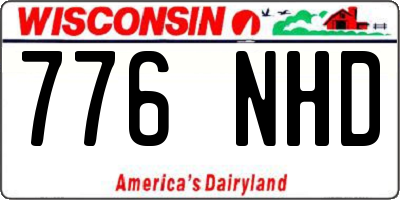 WI license plate 776NHD