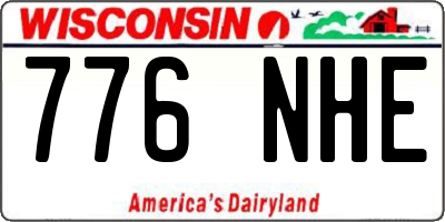 WI license plate 776NHE