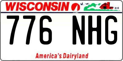 WI license plate 776NHG