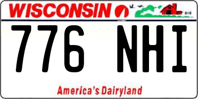WI license plate 776NHI