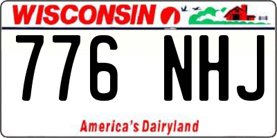 WI license plate 776NHJ