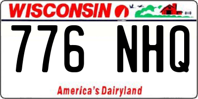 WI license plate 776NHQ