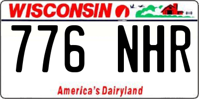 WI license plate 776NHR