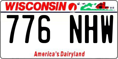 WI license plate 776NHW