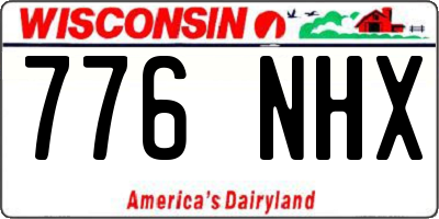 WI license plate 776NHX