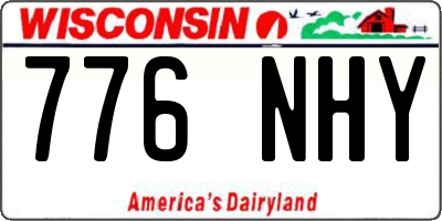 WI license plate 776NHY