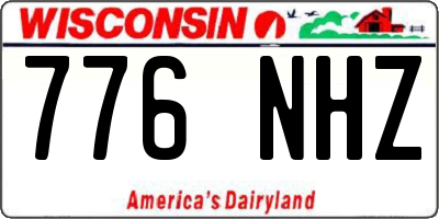 WI license plate 776NHZ