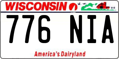 WI license plate 776NIA