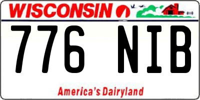 WI license plate 776NIB