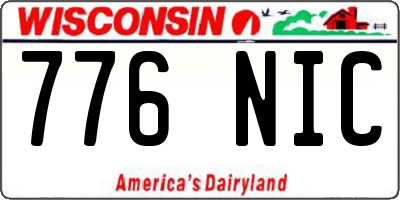 WI license plate 776NIC