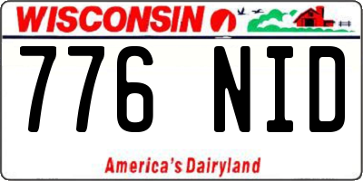 WI license plate 776NID