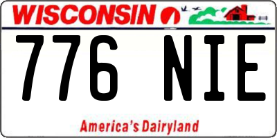 WI license plate 776NIE