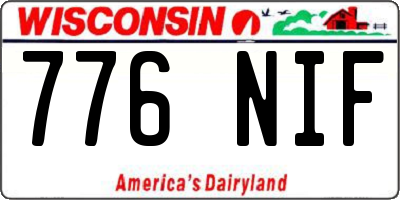 WI license plate 776NIF