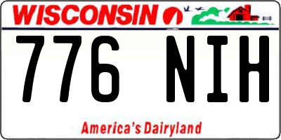 WI license plate 776NIH