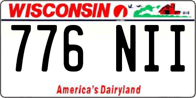WI license plate 776NII