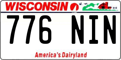 WI license plate 776NIN