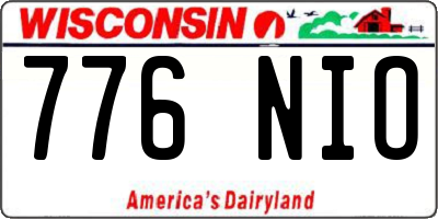 WI license plate 776NIO