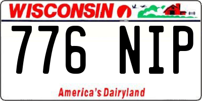 WI license plate 776NIP