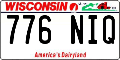 WI license plate 776NIQ