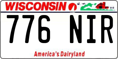 WI license plate 776NIR