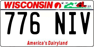 WI license plate 776NIV