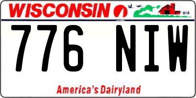 WI license plate 776NIW