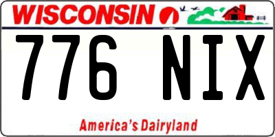 WI license plate 776NIX