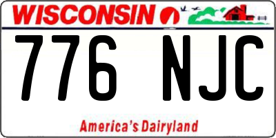 WI license plate 776NJC