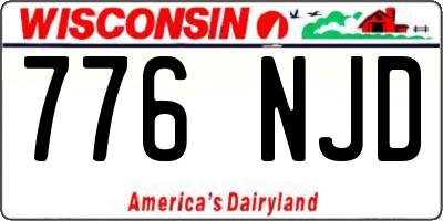 WI license plate 776NJD