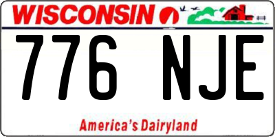 WI license plate 776NJE
