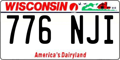 WI license plate 776NJI