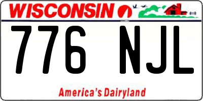 WI license plate 776NJL