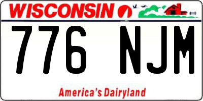 WI license plate 776NJM