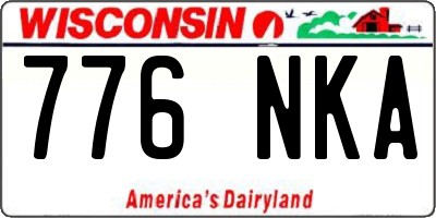 WI license plate 776NKA