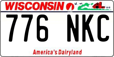 WI license plate 776NKC