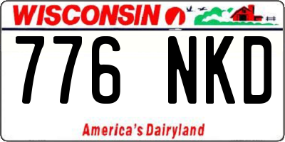 WI license plate 776NKD