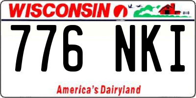 WI license plate 776NKI