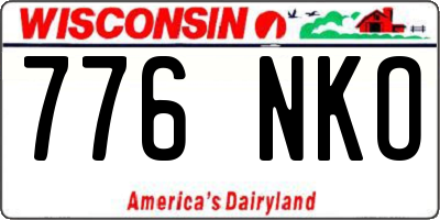 WI license plate 776NKO
