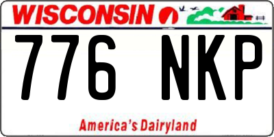 WI license plate 776NKP