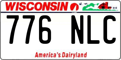 WI license plate 776NLC