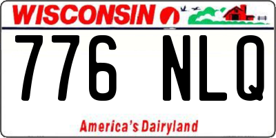 WI license plate 776NLQ
