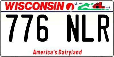 WI license plate 776NLR